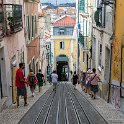 EU PRT LIS Lisbon 2017JUL10 008  Originally, its traction system made use of steam engines. In 1914, the funicular with the city’s most picturesque route, was electrified. : 2017, 2017 - EurAisa, DAY, Europe, Funicular Bica, July, Lisboa, Lisbon, Monday, Portugal, Southern Europe
